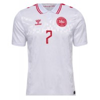 Maglia Calcio Danimarca Mathias Jensen #7 Seconda Divisa Europei 2024 Manica Corta